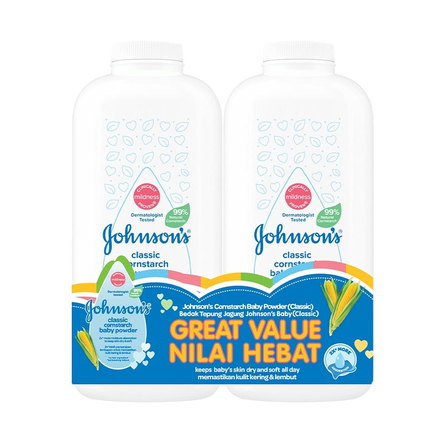 Johnson's Baby Classic Cornstarch Powder 2x500G