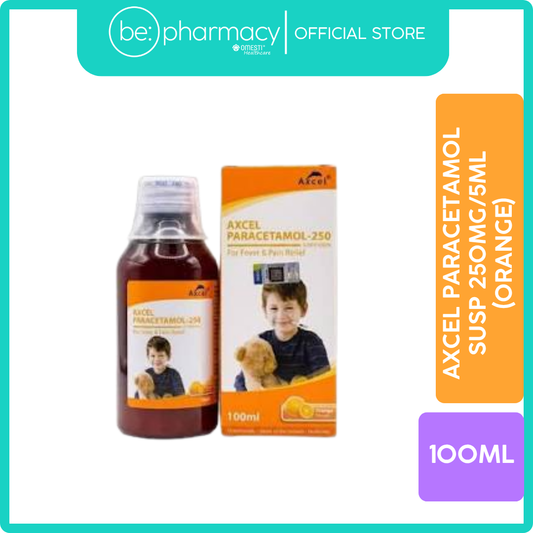 AXCEL PARACETAMOL SUSP 250MG/5ML 100ML (ORANGE)