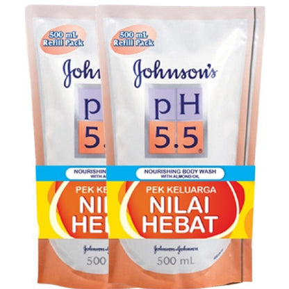Johnson's PH 5.5 Body Wash With Almond Oil (2X500ML)