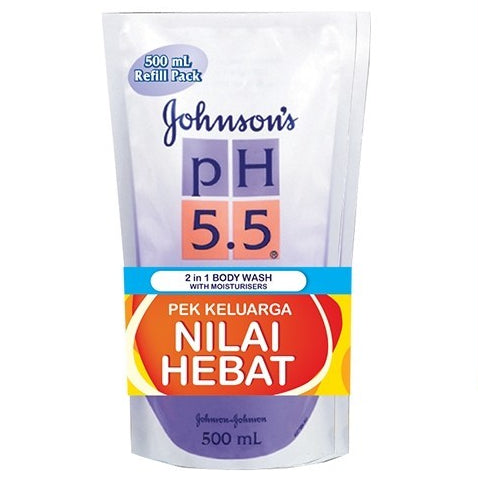 Johnson Body Wash PH5.5 2-in-1 - 2X500ML (REFILL PACK)
