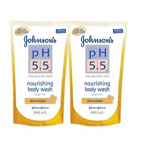 Johnson's PH5.5 Body Wash With Honey 2X500ML (REFILL PACK)