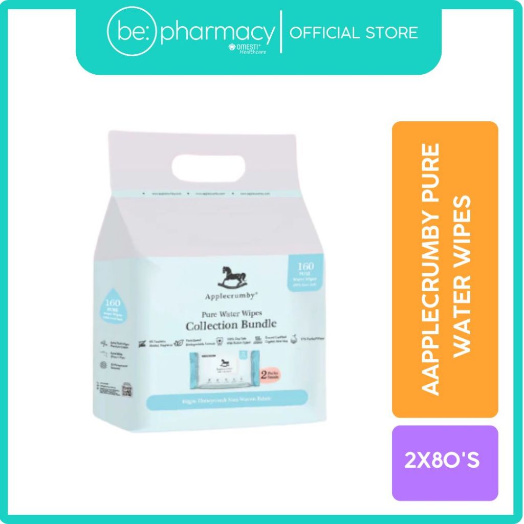 Applecrumby Pure Water Wipes 2X80'S