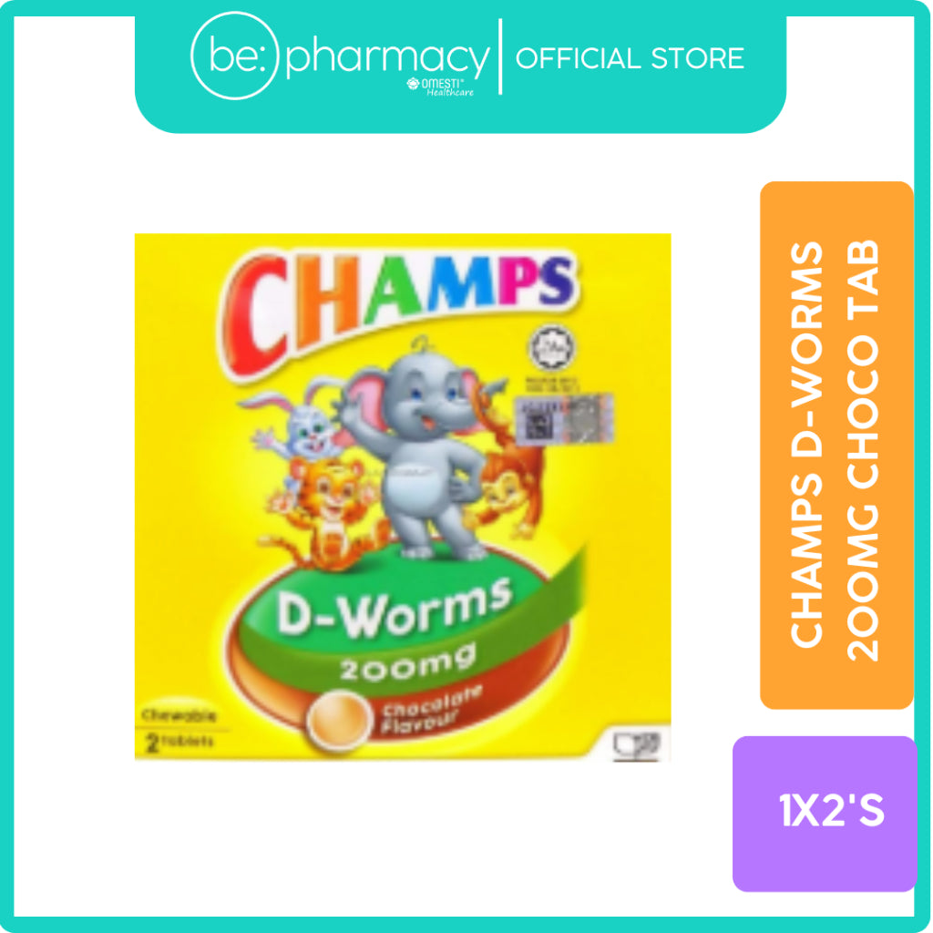 Champs D-Worms 200MG Choco Tab 1X2'S