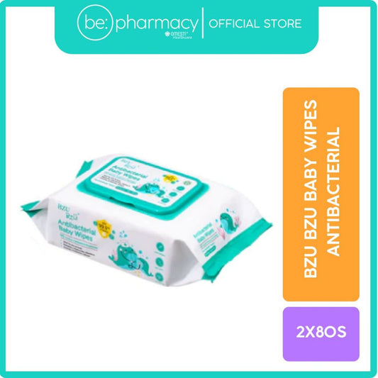 Bzu Bzu Baby Wipes Antibacterial 2X80's