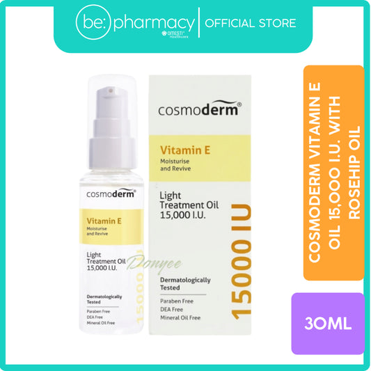Cosmoderm Vitamin E Oil 15,000 I.U. With Rosehip Oil 30ML