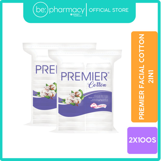 Premier Facial Cotton 2in1 2X100's