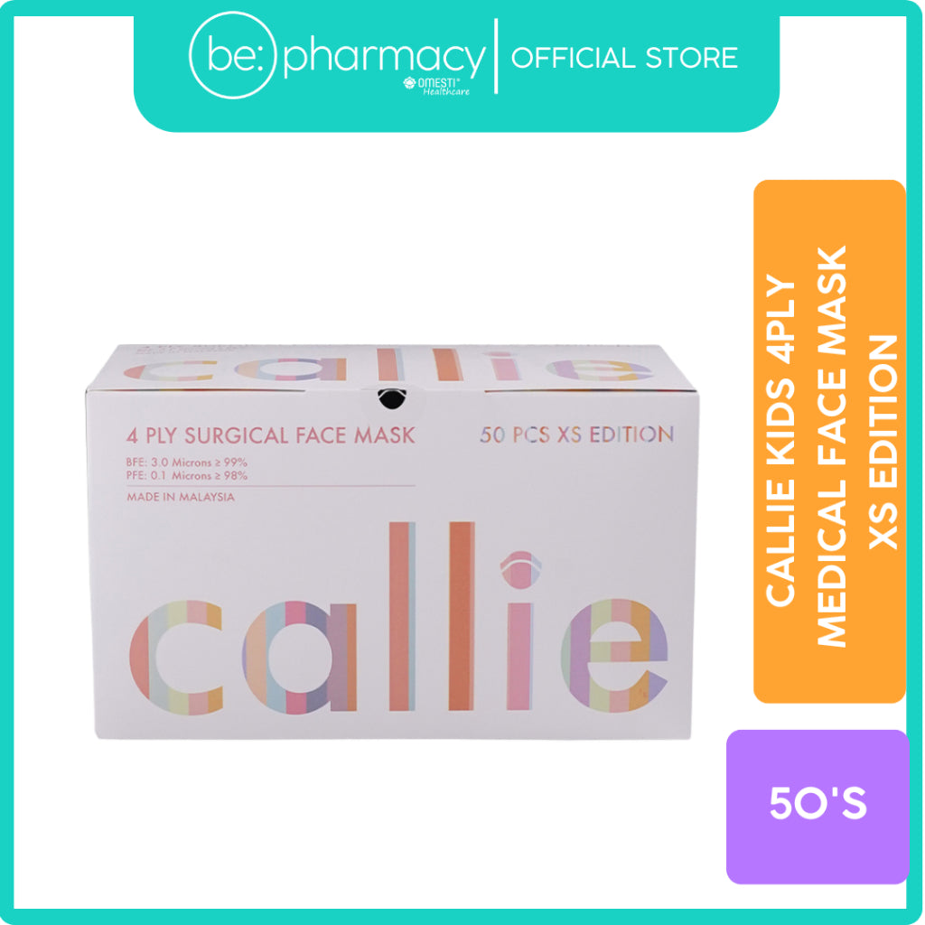 Callie Kids 4Ply Medical Face Mask 50's XS Edition