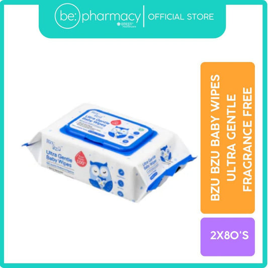 Bzu Bzu Baby Wipes Ultra Gentle Fragrance Free 2X80's
