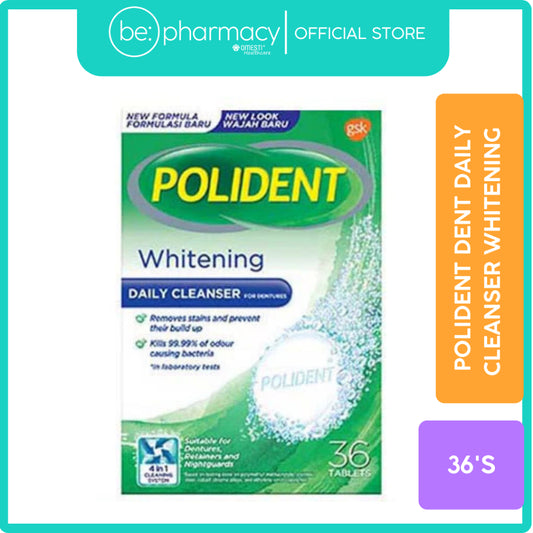 Polident Denture Daily Cleanser Whitening 36's