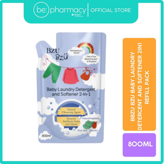 Bzu Bzu Baby Laundry Detergent And Softtener 2in1 Refill Pack 800ML