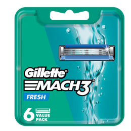 Gillette Mach 3 Aqua Grip Cartridges 6's