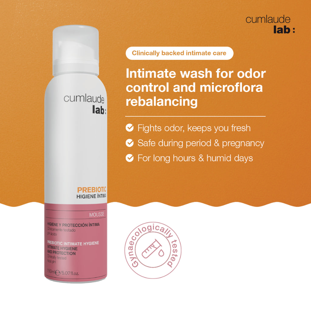 Cumlaude Lab Prebiotic Intimate Feminine wash - Cleansing Mousse for daily intimate care and protection 150ml