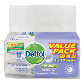 Dettol Antibacterial Wipes Sensitve 3x10's