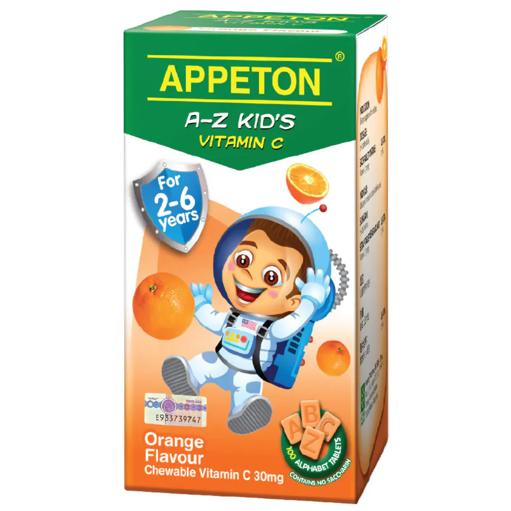 Appeton Activ-C Orange 30mg 100's (2-6 years old) 