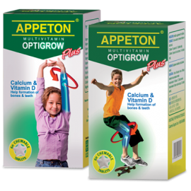 Appeton Multivitamin Optigrow Plus Calcium + Vitamin D Tablet 60'S