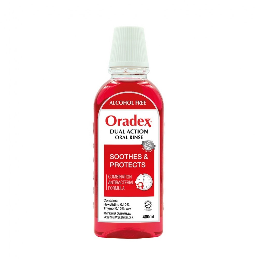 Oradex Dual Action Antibacterial Mouthwash 400ML