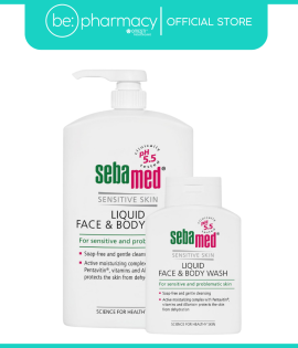 SEBAMED SENS SKIN LIQ FACE &amp; BODY WASH 1000ML+200ML