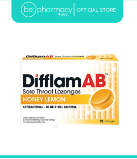 DIFFLAM AB SORE THROAT LOZ-H/LEMON 12'S