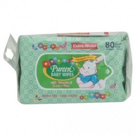 Pureen Baby Wipes Aloe Vera & Vitamin E (green) 2x80's