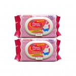 Pureen Baby Wipes Aloe Vera & Vitamin E (Pink) 2x100's