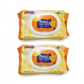 Pureen Baby Wipes Aloe Vera & Vitamin E (yellow) 2x80's